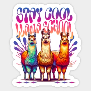 Stay Cool Llama School Sticker